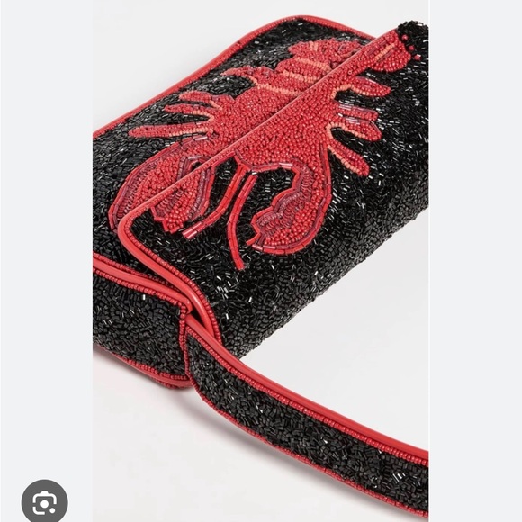LIKE NEW STAUD Tommy Beaded Bag, Lobster - Picture 3 of 11